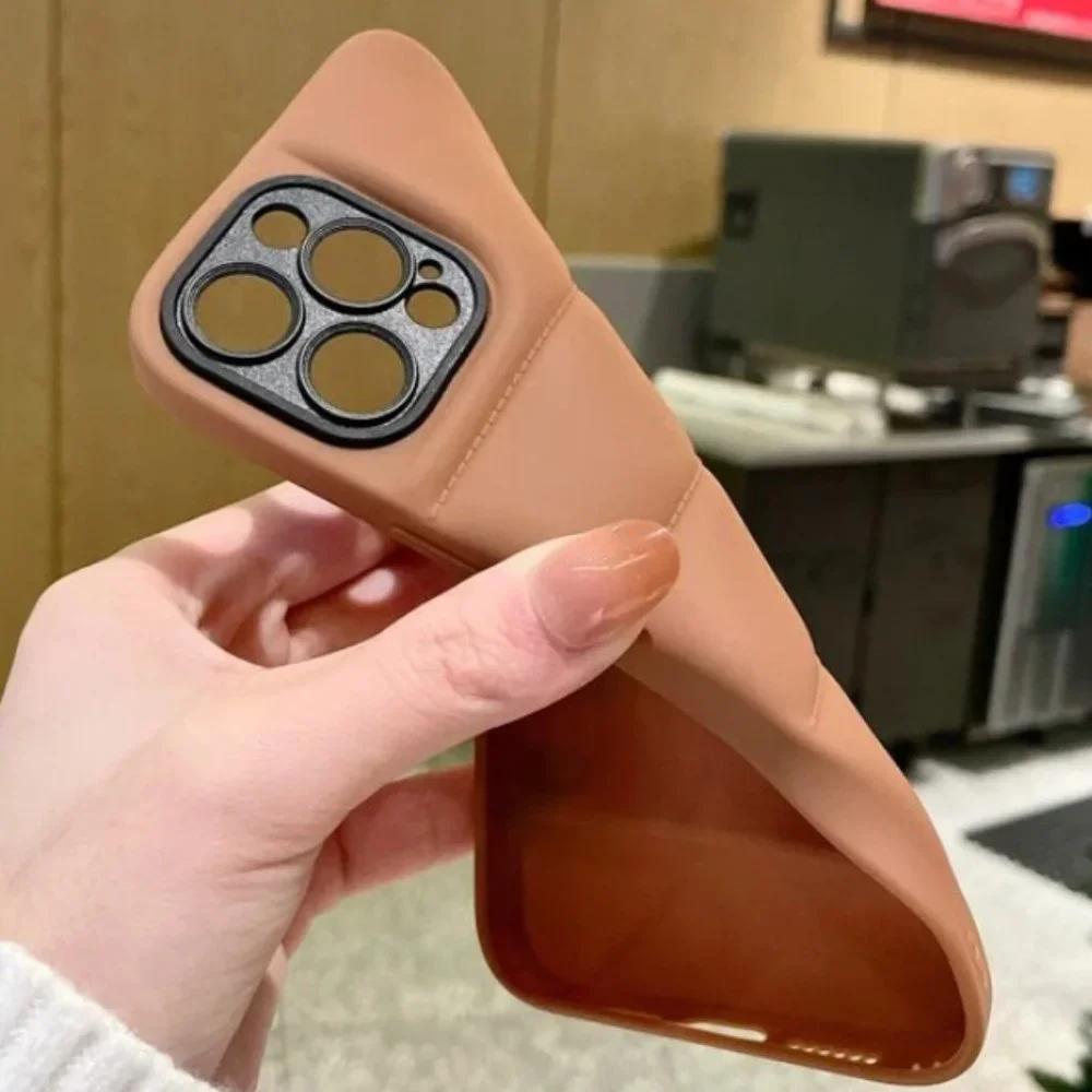 NEW iPhone 13/Pro/Max Plain Puffer Lens Protection iPhone case